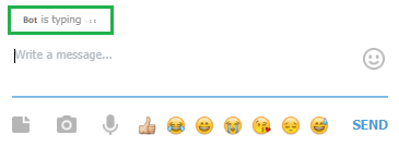 Telegram chat showing "Bot is typing..." indicator